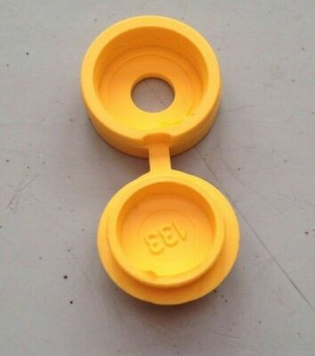 KLEINE KUNSTSTOFF KLAPPSCHRAUBEN ABDECKKAPPEN - GELB 3mm-4mm SCHAFTSCHRAUBEN