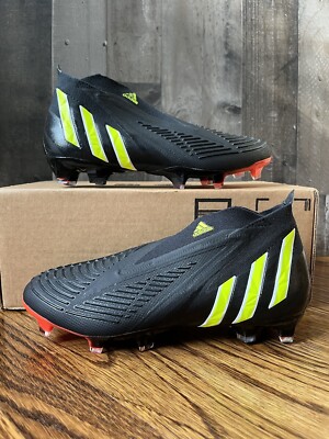 Adidas Predator Edge+ FG Black Yellow Red Soccer Cleats Mens Size