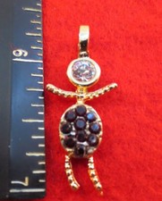 14KT GOLD PLATED BIRTHSTONE KIDS CRYSTAL 12 MONTHS BIRTHSTONE PAVE CHARM