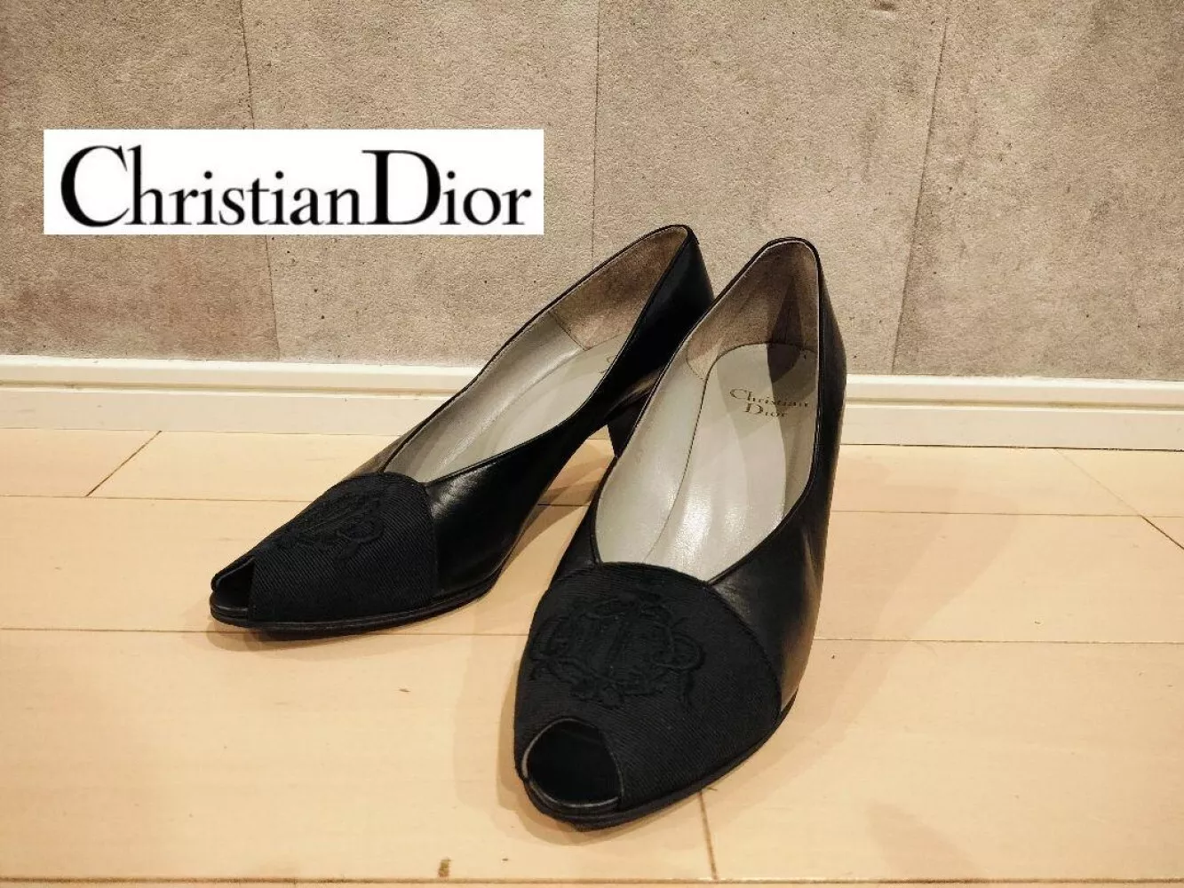 Escarpins Christian Dior talon cuir noir EU36,5/US6,5 37989c