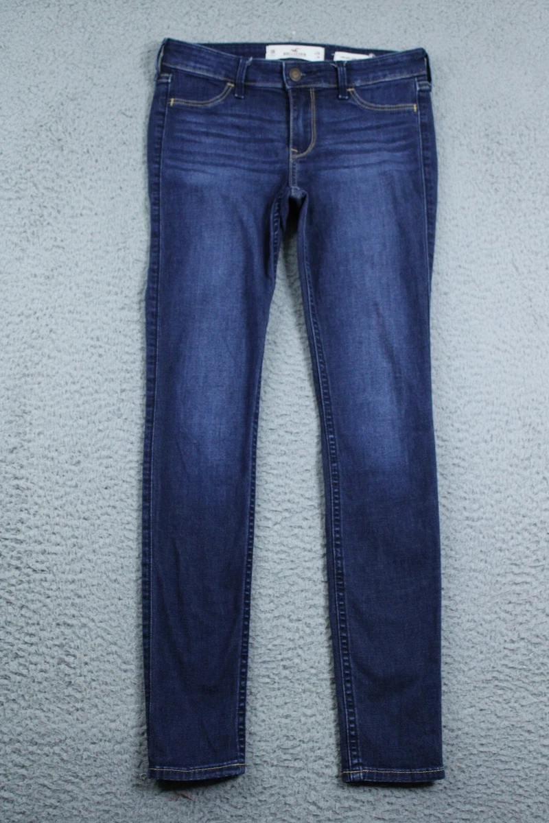 Hollister Jeans Womens 0R Blue Low Rise Legging Medium Wash Whiskering  Washout