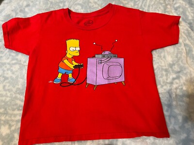 The Simpsons Gamer Bart Boys T-Shirt Size XS(4-5)