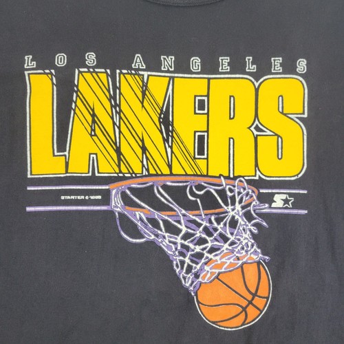VTG Starter 1988 Los Angeles Lakers Single Stitch T-shirt Tee USA Black Size XL - Picture 2 of 11