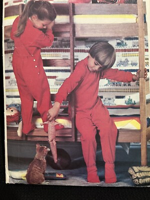 Vintage Butterick Pattern 3505 Footed Pajamas with Front Zipper