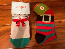 3 NEW girls boys CAT  JACK FLUFFY WINTER SOCKS cat striped shoe sz 5.5-8.5 LOT