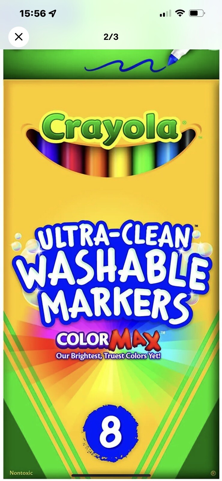 Washable Non-Toxic Markers for Kids Safe Easy Clean Art Supplies  -image