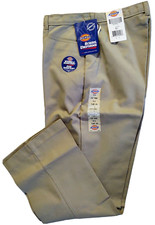 Dickies Boy's Flat Front Pants Flare Leg Khaki 16-1/2