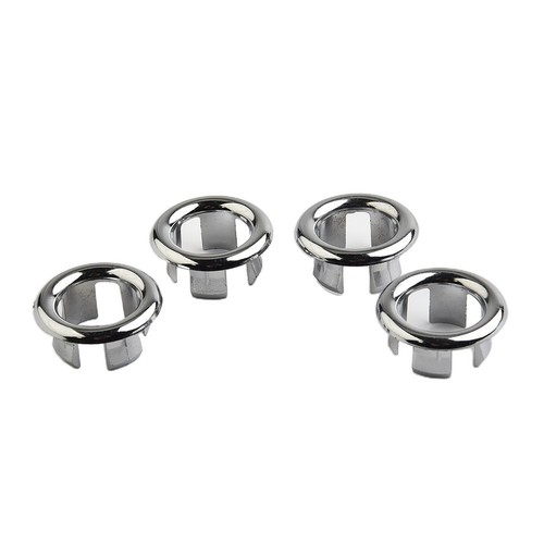 4*Bathroom Basin Sink Overflow Ring Chrome Hole Cover Cap Inserts Round-UK - Picture 13 of 24