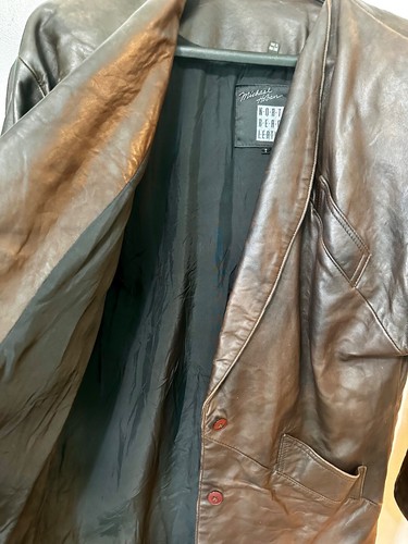 Michael Hoban Leather Coat/Jacket Size Small 3 Pockets Great Shape Clean - Picture 6 of 6