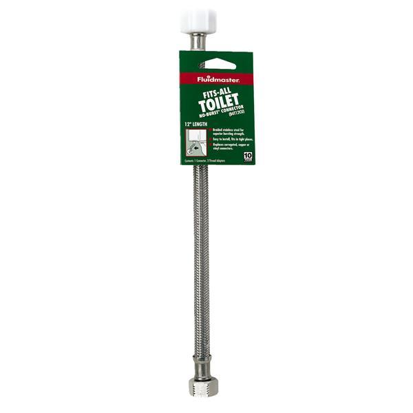 25-Fluidmaster Stainless Steel 12" Fits-All Stool Water Connector B4T12U