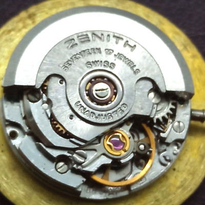 Zenith Automatic Cal.485 Movement & Dial WORKING For Part Repair