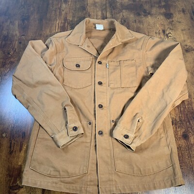 Railcar Fine Goods Chore Coat in Brown Duck Canvas Size Medium