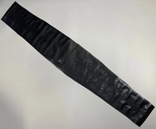 Negro Brillante Genuino Pitón Piel de Serpiente Cuero Piel Real Piel de Serpiente Sonajero Boa 98 Foto 2 de 4