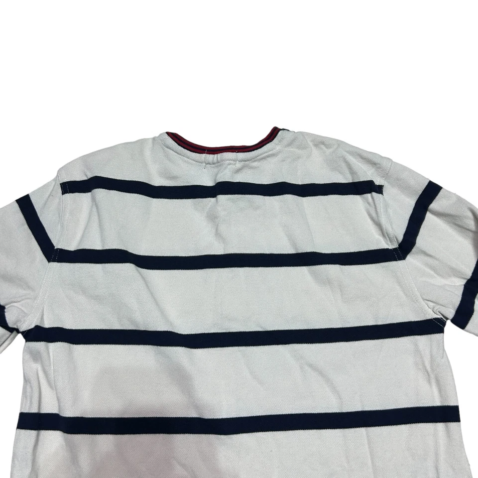 Camisa Polo Ralph Lauren Niños Grande 14-16 Calavera Huesos Cruzados Henley Rayas Blancas Foto 4 de 4