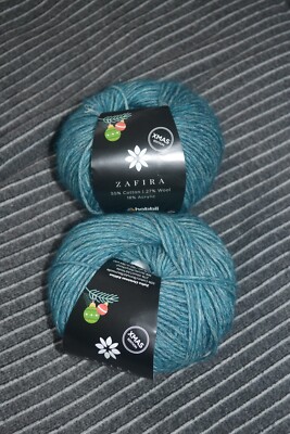 90g Hobbii Zafira Aran Cotton Wool COL 29 Petrol Blue LOT 201397 Discontinued