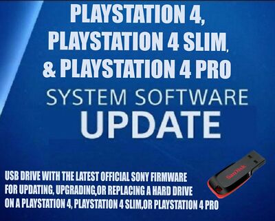 PS4 UPDATE INSTALL USB FLASH DRIVE PLUG IN LATEST OFFICIAL SONY FIRMWARE FW OFW