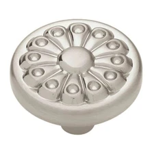 1-1/4" Fan Design Round Knob Brushed Satin Nickel