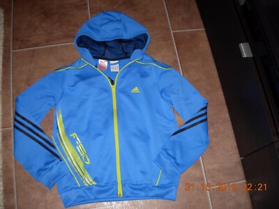 Adidas F 50 Hoodie Kapuzen Jacke Sportjacke 152 blau/schwarz  NEUwertig!
