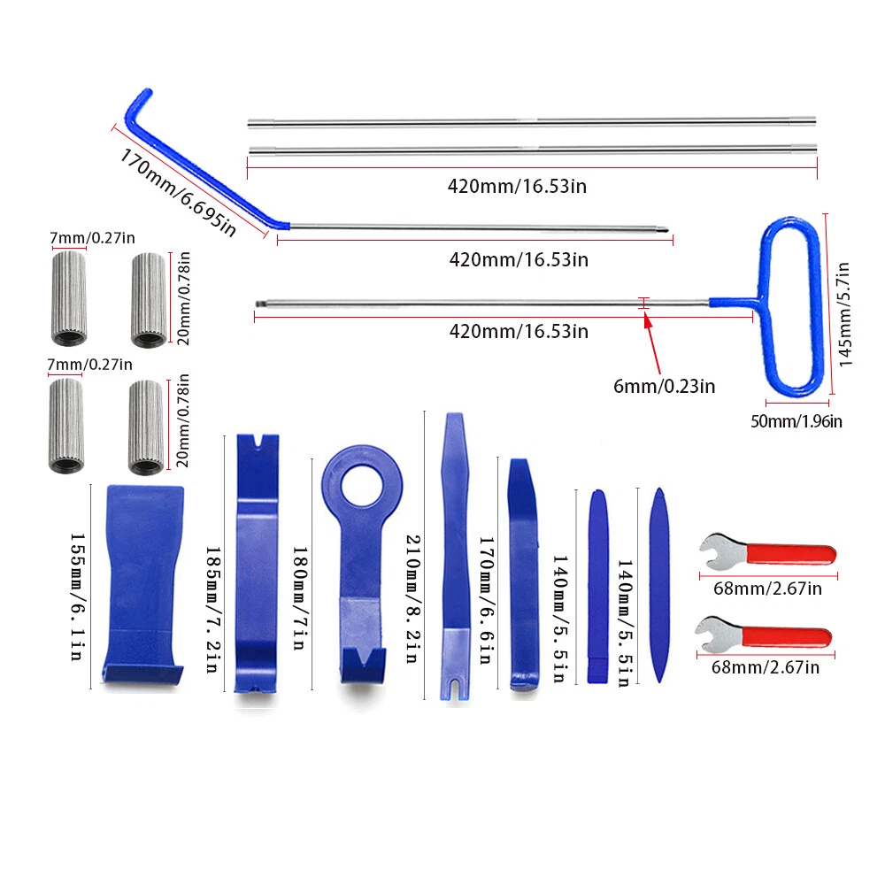 22PCS Emergency Auto Tool Window Door Car Dent Repair Universal Tool Kits 22PCS Emergency Auto Tool Window Door Car Dent Repair Universal Tool Kits