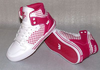 Supra Vaiders S11210K Hi-Cut Mädchen Schuhe Freizeit Sneaker EU 36 UK3 Pink Weiß