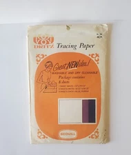 Scovill Dritz Tracing Paper Pack Of 8, Dressmaker Trace Paper, Singer. Open Used