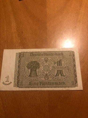 Rentenbankschein „Geldschein“ und Eine Rentenmark Berlin 30. Jan 1937 - Bild 2 von 2