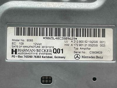 2014 Mercedes Cls550 Radio Amp Audio Amplifier OE 2129005213 Harman Becker 12 13