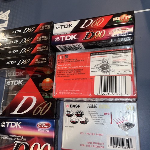 TDKIEC1 D60 60 Min Blank Audio Cassette Tapes, VHS-C Tape, JVC DVD-RW SEALED SET - Picture 6 of 7