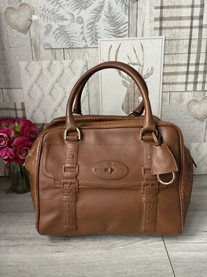 Lovely Genuine Mulberry Maisie Clipper Hand Bag Brown-Snake Print Leather  UK