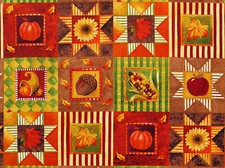 FAT QUARTER  HARVEST AUTUMN FABRIC PUMPKINS FALL DAVID TEXTILES  100% COTTON  FQ