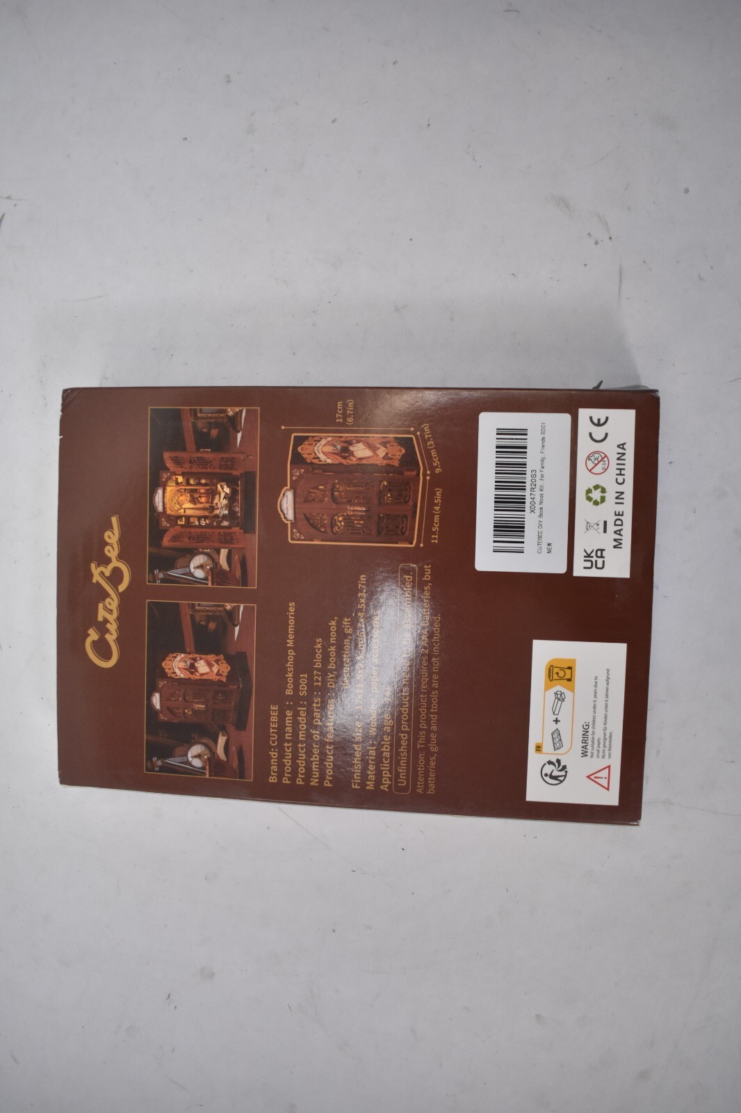 Cutebee Book Nook Kit DIY Miniature House Pack Model Build Bookshelf Decor