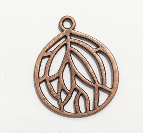 10 pcs of Antique copper plated pendant 27x22mm, Red bronze teardrop pendant - Picture 1 of 2