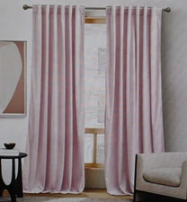 Ryb Home Pink Velvet Curtain 2 Panels 52" x 96"  Luxury Thermal Insulated Pink