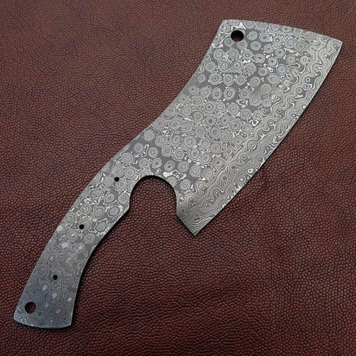 9" Custom And Handmade Damascus Steel Blank Blade Chef Cleaver / Chopper Knife