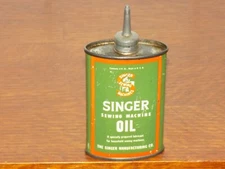 Vintage Singer Sewing Machine Oil Lead Top Empty 3 Ounce Tin