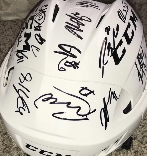 Columbus Blue Jackets Signed Team Hockey Helmet 2018 Cam Atkinson Nick Foligno - Picture 2 of 12