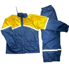 Vintage CHAMPION Tracksuit Men's Size Medium Full Zip Navy Blue Yellow