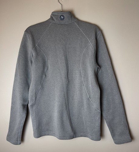 Marmot Men's Quarter Zip Fleece Pullover - Size M - Gray 1/4 Zip Collar Zipper - Picture 2 of 4