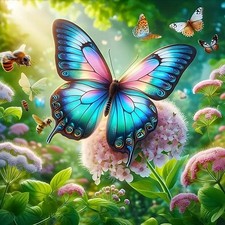 Diamond Art Kits for Adult, Butterfly Round Diamond Painting Kit for Beginner