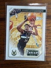 2019-20 Panini Chronicles #96 Giannis Antetokounmpo Threads Milwaukee Bucks