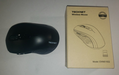 TECKNET Bluetooth Wireless Mouse w/USB Nano Receiver EWM01832 BLACK Open Box