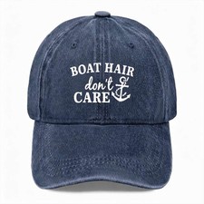 Unisex BOAT HAIR don?t CARE Dad Hat Lake Vacation Vintage Washed Baseball Cap