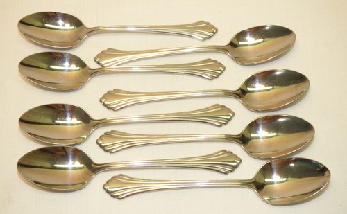 Vintage Menge 8 Oneida Bancroft 6" Teelöffel Löffel Edelstahl Besteck USA