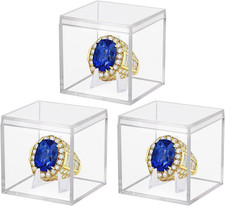 Championship Ring Display Case 3Pcs Clear Acrylic Plastic Baseball Display Case