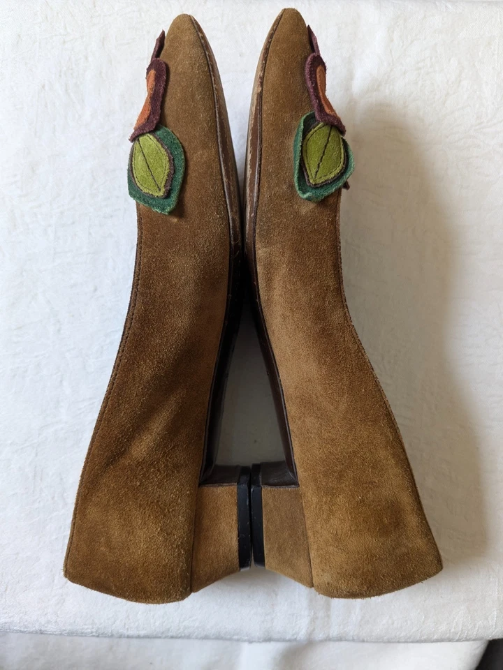 Miu Miu Vintage Años 90 Gamuza Floral Tacones Zapatos de Diseñador Italiano 39 EU 8.5 US (1/2) Foto 2 de 4