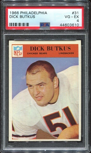 1966 Philadelphia #31 Dick Butkus RC PSA 4 Chicago Bears HOF U. of Illinois