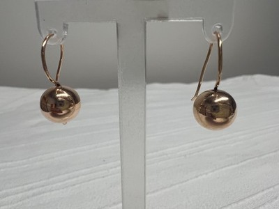 Stunning 9ct Rose Gold Euroball Drop Earrings