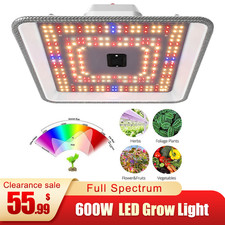 600W LED Grow Light for Houseplants Herbs 2x2ft Full Spectrum Indoor Veg Flower