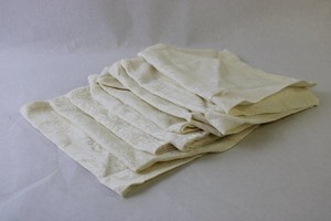 Set of 8 Off-White Damask Cloth Napkins 17" Square FLAWED