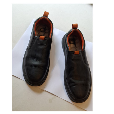 Esprit Herren Slip-On Sneaker Low Top atmungsaktiv Schwarz/Orange Gr. 44